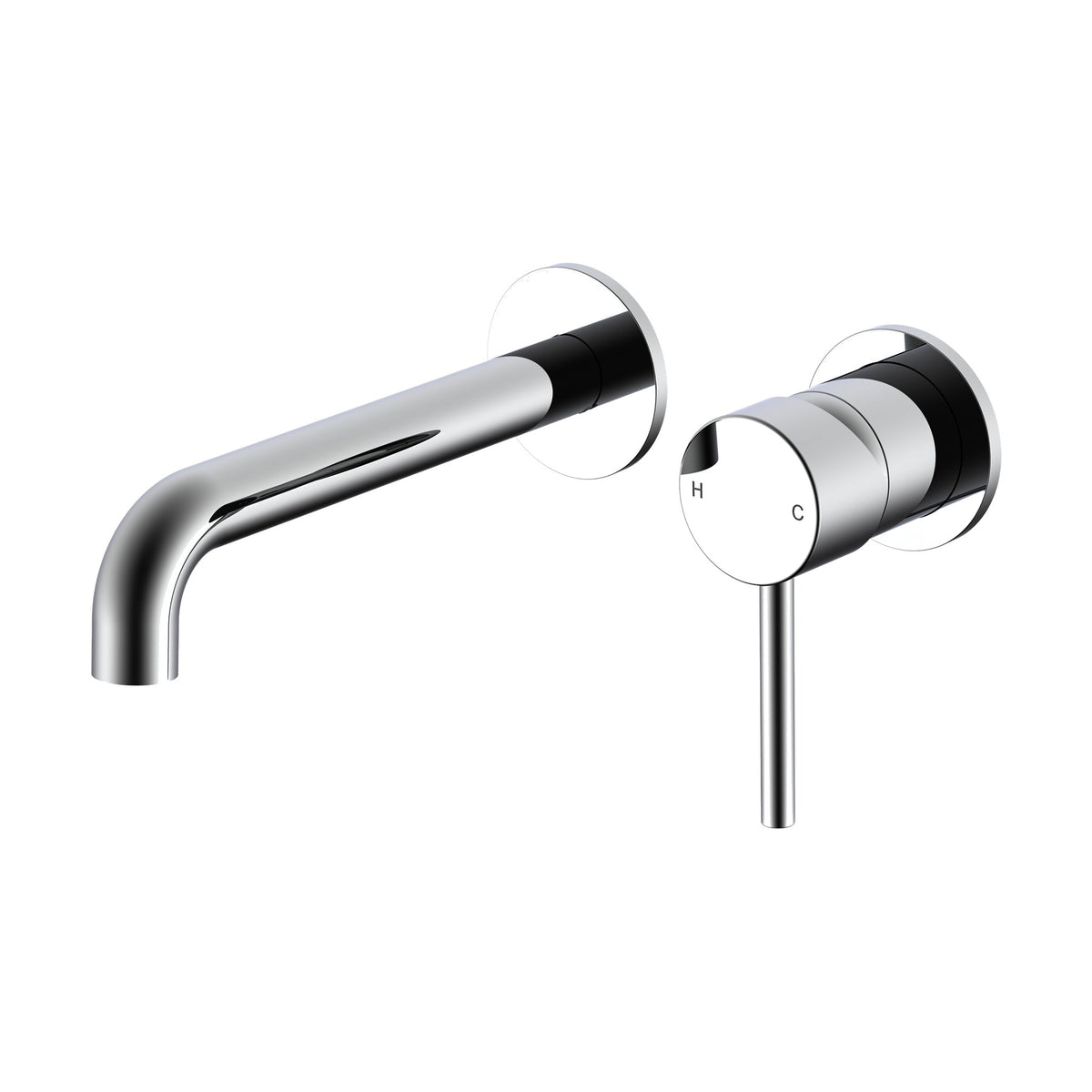 Wall Basin Mixer Set (Small Cover Plates) - Perno Series - Chrome