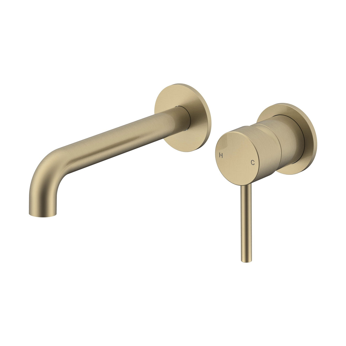 Wall Basin Mixer Set (Small Cover Plates) - Perno Series - Brushed Brass
