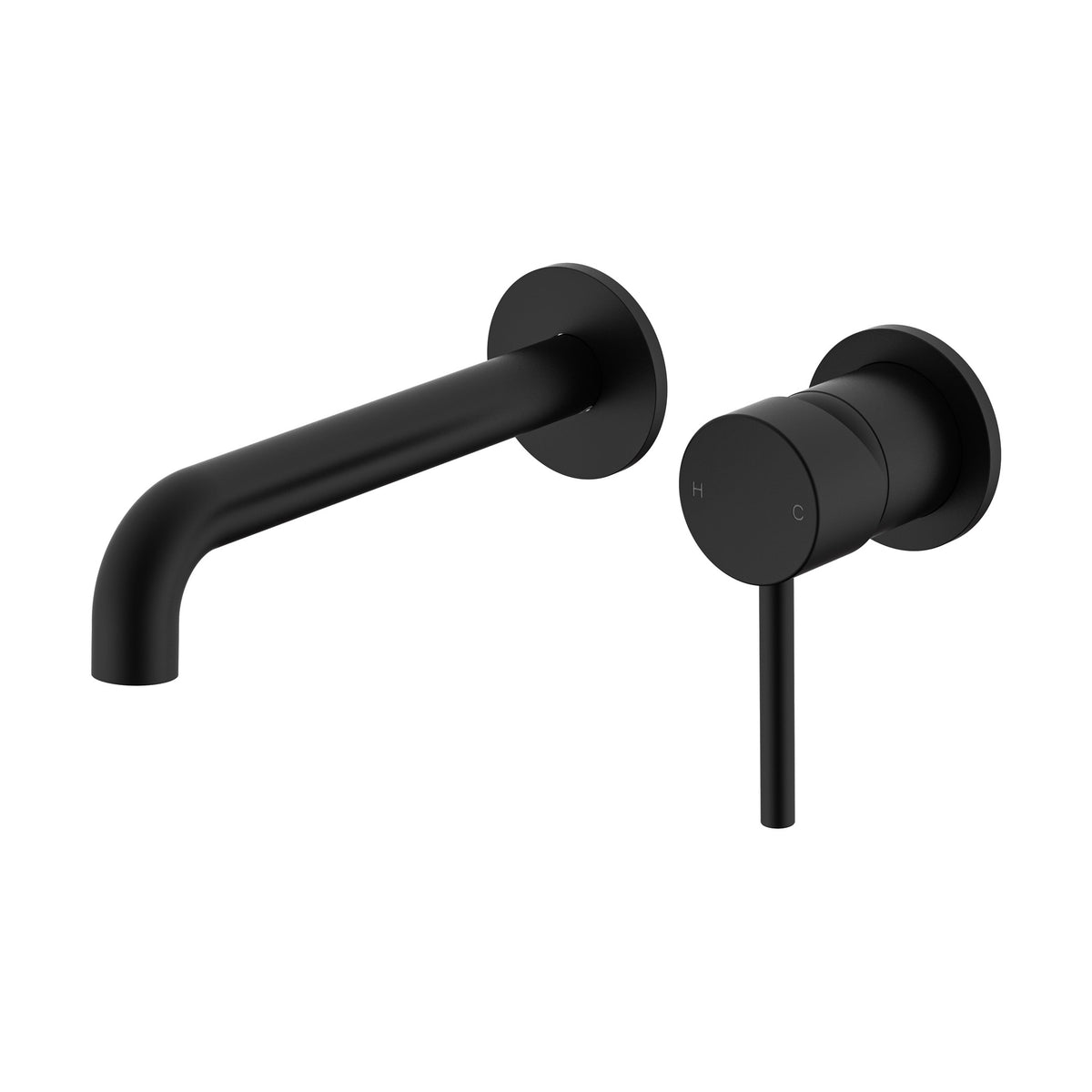 Wall Basin Mixer Set (Small Cover Plates) - Perno Series - Matte Black