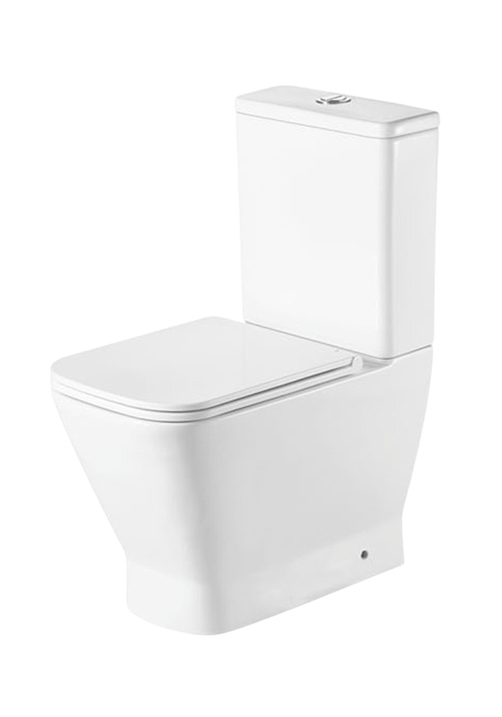 Wall Faced Rimless Square Toilet Suite - 60 Series