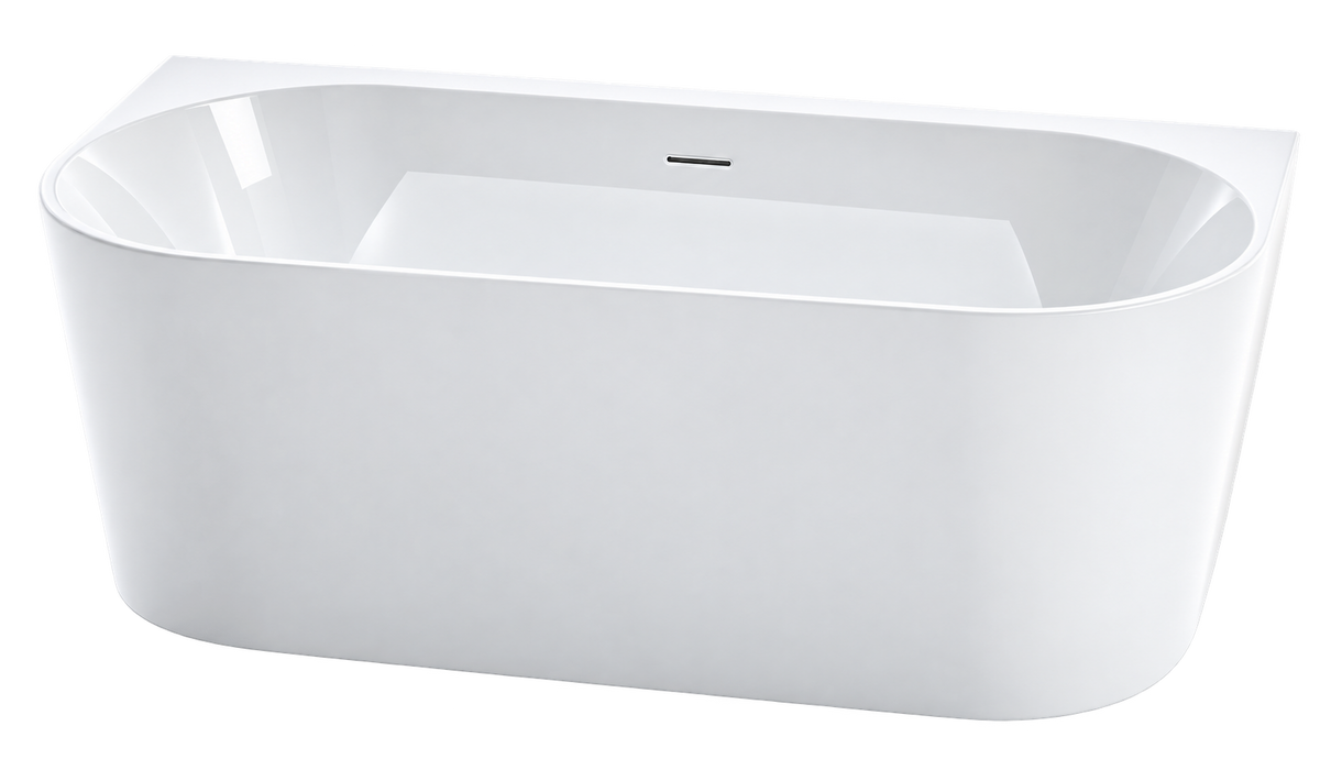 Zahra 1700 Freestanding Back to Wall Bath - Gloss White