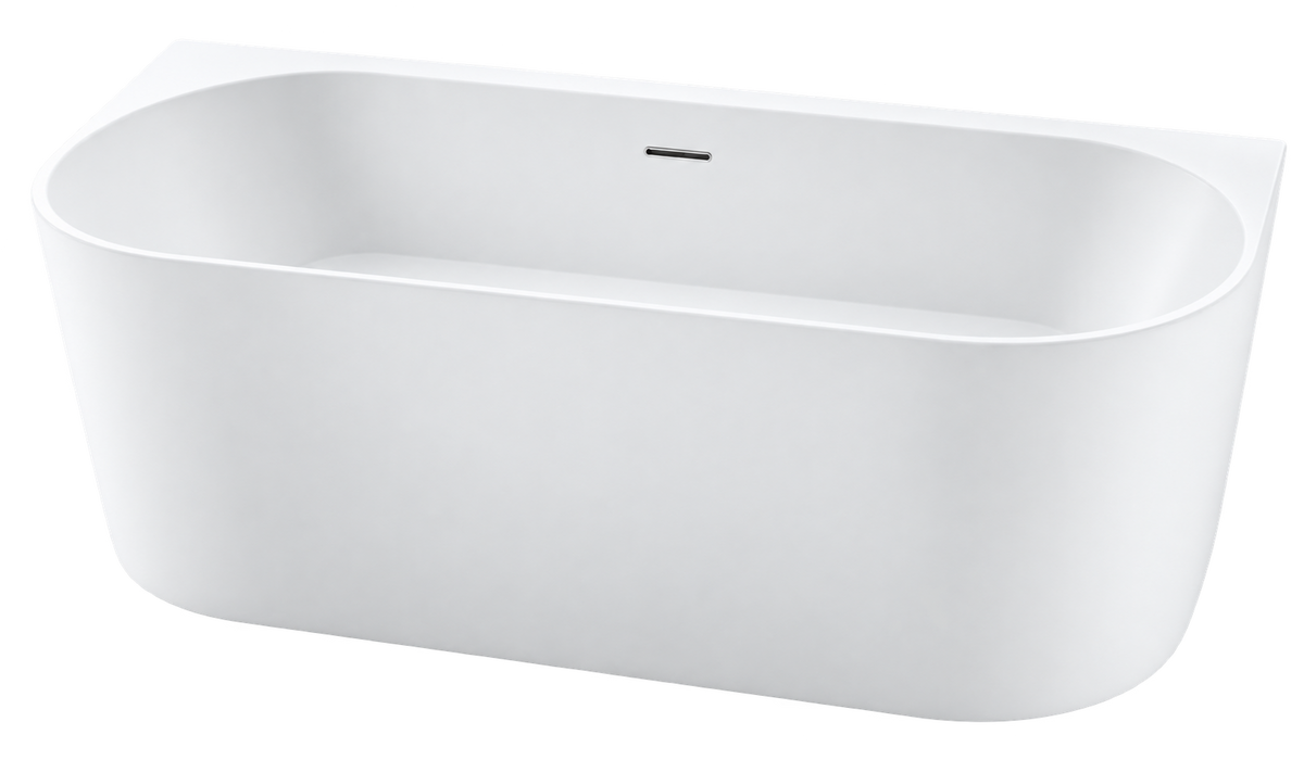 1700 Freestanding Back to Wall Bath - Zahra Series - Matte White