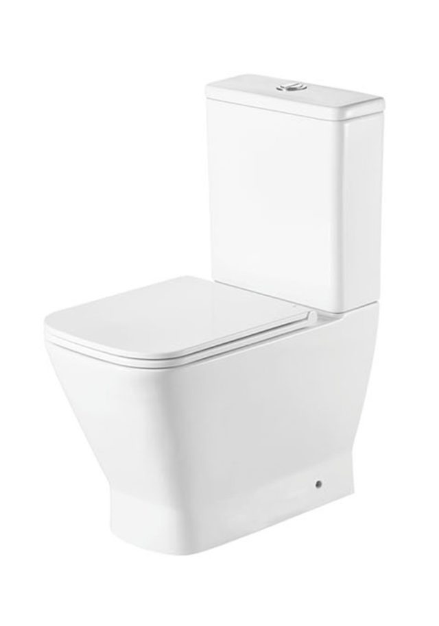 60 Series Wall Faced Dual Flush Back Inlet Toilet Suite (Square profile)